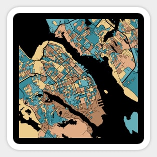 Halifax Map Pattern in Mid Century Pastel Sticker